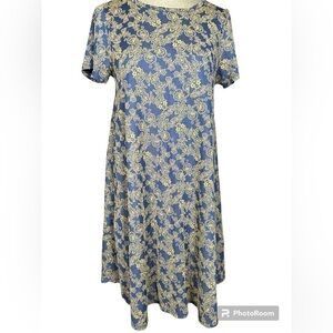 Lula Roe Carly jackard high-low midi dress M